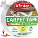 XFasten Double Sided Carpet Tape for Area Rugs, 2 Inch x 10 Yards 1-Inch Core  Heavy Duty Anti Slip Rug Grip Tape, Works as Rug Gripper, Wood Safe, Easy Removal for Hardwood and Laminate Floors