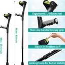 Forearm Crutches for Adults, Upgraded Heightened Forearm Crutches, 10-Level Adjustable Height, Arm Crutches Forearm, Aluminum Crutches for Walking