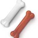 Nylabone Original Bone Power Chew Toy for Dogs, Durable Dog Toys for Aggressive Chewers, Basted Blast Bacon & Chicken Flavor, Medium - Up to 35 lbs, 2 Pack