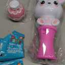 SpringFlower Bubble Blower Wand,Bubble Maker with LED Light-Up Effect for Kids,Bubble Toy for Basket Stuffers Fillers, Easter Basket Essentials, Easter Eggs Hunt (White)