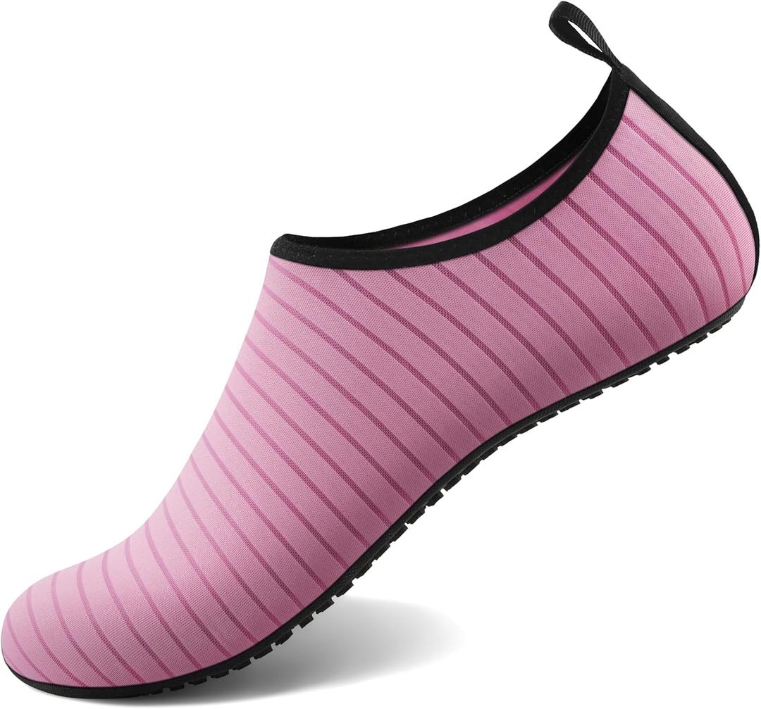 Homitem Water Shoes for Women Men Aqua Socks Swim Beach Pool River Slip-On Barefoot Quick-Dry Vacation Cruise Essentials Accessories for Yoga Kayak Sports, Size 8-8.5