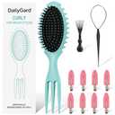 Curly Hair Brush Set,Curl Defining Brush for Curly Hair,Trident Handle Design,Detangling & Shaping & Defining Curls for Women and Girls,Wet or Dry Hair(Green)