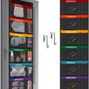 ABCKEY Weekly Kids Clothes Organizer,6-Shelf Kids Clothes Organizer with Labels for Monday to Friday,Over the Door or Wall Mount for Home,Dorm,Bedroom (Black)