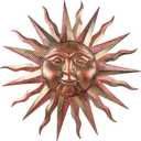 VEWOGARDEN Metal Sun Wall Decor 28" Large Outdoor Hanging Wall Art for Patio Farmhouse Garden Living Room Bedroom Decorations, Copper