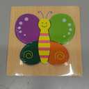 SKYFIELD Wooden Animal Puzzles for Toddlers 1 2 3 Years Old, Boys & Girls Educational Toys Gift with 4 Animal Patterns, Bright Vibrant Color Shapes, Customize Gift Box Ready