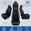 DISUTOGO Ford F150 Seat Covers Custom Fit for Ford F150 2009-2025 2026 and F250 F350 F450 2017-2025 2026 -Airbag Compatible, Pure Black Waterproof Faux Leather Car Seat Cover(110-Black/Front only)