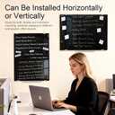 Black Glass Magnetic Dry Erase Board 24"x18" for Wall Office