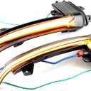 2pcs Dynamic Sequential Blink LED Side Mirror Turn Signal Light Assembly Compatible with Au-di A6 A3 8P A4 A5 B8.5 RS3 RS4 RS5