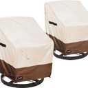 Outdoor Chair Covers 2 Pack, (35W x37D x38H inches)100% Waterproof Heavy Duty Patio Furniture Covers ,Outdoor Furniture Covers Waterproof for Patio Chair Covers,Beige&brown