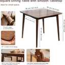 Square Dining Table, Solid Wood Kitchen Table, Mid-Century Modern Kitchen Island Tables for Small Space with Oak Finish, 35.4D x 35.4" W x 29.5" H, Walnut