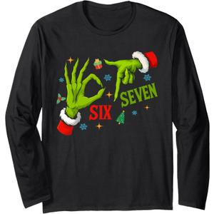 Six Seven Meme Christmas Grinch 67 Hand Trending Christmas Gift T-Shirt