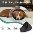 Dog Cone Collar with Snap-on Detachable Soft Liner, Lightweight Transparent Elizabethan Alternative to Stop Licking, for Spay Neuter Surgery Recovery, for Medium Large Small Dogs (Black,L) 