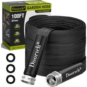 Garden Hose, Lightweight, Ultra Flexible, Durable, Kink-Free Water Hose - Made of TPU, Drinking Water Safe Material, Non-Shrinking, Easy to Store, All-Weather, Black (100 FT)