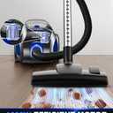 32Kpa 1600W Canister Vacuum Cleaner(Energy Class A), Cyclon Power, Dust Full Indicator, Double HEPA Filter, 3.7Qt Large Capacity, Lightweight Vac for Hard Floors, Carpets, Pet Hair, Blue
