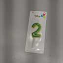 Lounsweer Street Party Decorations Birthday Candle Number 2 Birthday Cake Decoration for Friend Yellow and Green Cake Topper Friends Themed Supplies Number Candles for Boy Girl