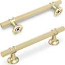 10 Pack 5 Inch Cabinet Pulls knurled Brushed Gold Kitchen Cabinet Handles Aluminum and Zinc Alloy Drawer Pulls Solid Cabinet Hardware
