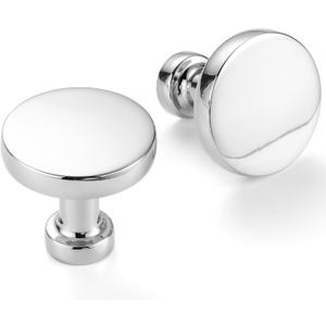 10 Pack 1-1/4 Inch Polished Chrome Cabinet Knobs Chrome Drawer Knobs Round Chrome Cabinet Pulls, ZK2302 Kitchen Hardware for Cabinets Drawers Bedroom Dresser Cupboard Bathroom Vanity Closet