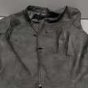 Onedreamer Women's Faux Leather Cropped jackets Casual Vintage Zip Up Stand Collar Motorcycle Short Coat Jacket (Large, Dark Grey)