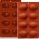 HKNMTT Silicone Egg Molds Easter 2PCS, 2.4" Food Grade 3D Moulds for Vegan Deviled Eggs Peanut Filling 3D Chocolate Candy Jello Pudding Soap Gift, Oven Safe Baking Cake Kit