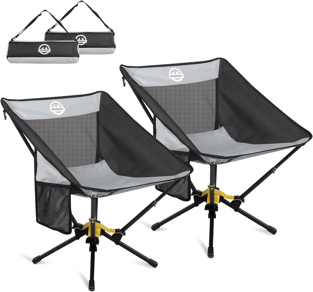 ADSMART Portable Camping Chair Lightweight Folding Chair for Camping - Outdoor Chair Supports 300 Lbs - Camp Chair Outdoor Adventures