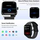 KEEPONFIT Smart Watch Answer/Make Calls, 1.85" Aluminum Case Alexa Built-in Fitness Tracker with IP68 Waterproof/100 Sports Modes/Heart Rate/Sleep for iOS/Android (Champagne Pink)
