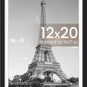 upsimples 12x20 Frame, Display Pictures 11x17 with Mat or 12 x 20 Without, Wall Hanging Photo Frames, Black, 1 Pack