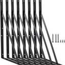 8 Pack L14 x H 10" Black Heavy Duty Shelf Brackets with Screws Metal Shelf Brackets Shelf Support Angle Brackets for Shelves L Brackets Heavy Duty Floating Shelf