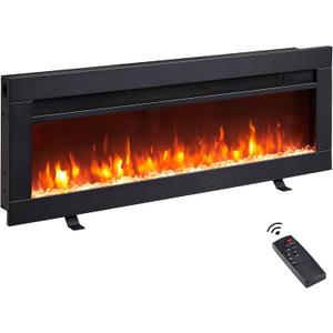 Efiretric® Arthur 36" W 3 in 1 Electric Fireplace (EF456), Freestanding, Wall Mounted, Recessed, 9 Colors Flame Effect, TV Media Wall, Heater 750W/1500W, Remote Control, 4.7"D x 36.2"W x 13"H