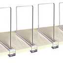 CY craft Acrylic Shelf Divider,Wood Shelf Dividers,Clear Closet Shelf Separators Clothing Organizer Perfect for Bedroom Shelving Organization and Kitchen Cabinet Shelf Storage, 6 PCS