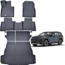 TPE Floor Mats & Cargo Liner for Toyota RAV4 Hybrid 2026 All-Weather Protection | Full Coverage | Odorless Car Mats & Trunk Tray Custom Fit Set Accessories (Not for Limited with Subwoofer) - Black