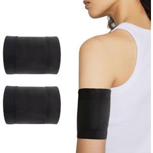 2Pcs Diabetic Sensor Armband, Diabetes Arm Band for Insulin Pod Monitoring Systems - Omnipod Dexcom Freestyle Libre, Protects Insulin Pod During Sports, Replace Adhesive Patches Tape (Black, M)