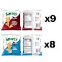 Simply, Doritos White Cheddar Nacho and Zesty Ranch Variety Pack, 0.875 Oz, BB: May 10 2026 (Pack of 17)