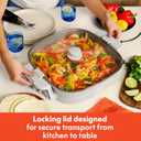 bella Make & Take XL Electric Skillet, Fits-anywhere kitchenware, EverGood Ceramic Coating, Adjustable Temperature & Dishwasher-Safe Tempered Glass Lid, Cast Aluminum Base, 1200 Watt, Oatmilk
