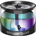 Kastty Cat Water Fountain, Pet Water Fountain for Cats Indoor, Cat Water Dispenser 2.2L/74oz, Super Quiet, Long Life Span Pump, Black+Colorful LED Light