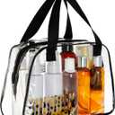 Zodaca Clear Stadium Bag - Quick Security Clear Bag for Stadium Events & Concerts - Waterproof PVC Transparent Travel Pouch for Toiletries - Secure Zipper Closure - 11 x 4 x 7 in, Transparent