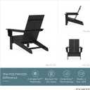 POLYWOOD Contemporary Modern Oversized Adirondack Chair in Black, Large