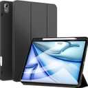 ZtotopCases for iPad Air 13 Inch Case/iPad Pro 12.9 3rd Generation 2018 with Pencil Holder, Lightweight Slim Soft TPU Back Trifold Smart Cover with Auto Sleep/Wake, Black