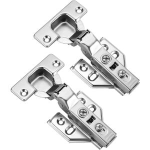 40 Pack 20 Pairs Frameless Soft Close Half Overlay Cabinet Hinges European Cabinet Door Hinges 35mm Cup Concealed Kitchen Cabinet Hinges
