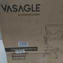 VASAGLE Ergonomic Mesh Office Chair with Adjustable Lumbar Support, 90-105 Tilt Function, Wide Seat, FlipUp Armrests, Computer Desk Chair for Home Office, Ink Black UOBN045BH01S, 24.4"D x 24.4"W x