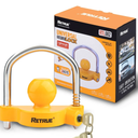 RETRUE Universal Coupler Lock Trailer Locks Ball Hitch Trailer Hitch Lock Adjustable Security Heavy-Duty Steel Fits 1-7/8 Inch, 2 Inch, 2-5/16 Inch Couplers, Yellow