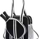 Pickleball Bag, Pickleball Tote Bag with Zipper & Adjustable Shoulder Strap