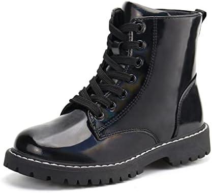 firelli Kids Ankle Boots Boys Girls Side Zipper Lace Up Work Boots 5