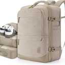 BAGSMART Compression Travel Backpack, 40L Expandable Carry On Backpack with Packing Cubes, Water Resistant Weekender Backpack Fits 17 Inch laptop, Large Overnight Luggage Daypack with Shoe Bag, Khaki