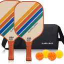 Pickleball Paddles Set of 2 Pickleball Rackets, USAPA Approved Pickleball Set of 2 Pickle Ball Paddles, Fiberglass Surface & PP Honeycomb Core, Breathable Handle, 4 Indoor & Outdoor Balls, 1 Duffel Bag