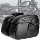 Motorcycle Tail Bag for Harley Davidson Softail Breakout 2013-2024  Easy Installation Motorcycle Leather Saddle Bags, Side Pannier Bag with Locking Mechanism, Rear Storage Bag,B (normal)