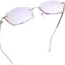 LifeArt Blue Light Blocking Glasses,Computer Reading Glasses,Rimless Frame Tinted Lens with Diamond,Stylish for Women (+2.50 Magnification) (3096_col.3_silver)