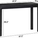 NTC Flow 47-Inch Console Table, Modern Solid Wood Entryway Table with Hidden Drawer, Waterproof & Heat Resistant, Narrow Table for Hallway, Living Room & Foyer, Burnt Black