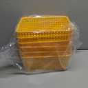 WYT 6-Pack Plastic Small Shelf Storage Weave Baskets Organizing for Cabinets and Pantries, Yellow