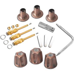 SENTO Bathtub and Shower 3 Handle Tub Trim Set for Price Pfister Faucets Bathtub Shower, Easy Installation, Heavy Duty Metal, Antique Copper