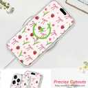 Jusy Compatible with iPhone 11 Pro Max Clear Case with Design, for Women Girly Cute Bow Phone Case Soft TPU Shockproof Protective for iPhone 11 Pro Max - Strawberry Bow